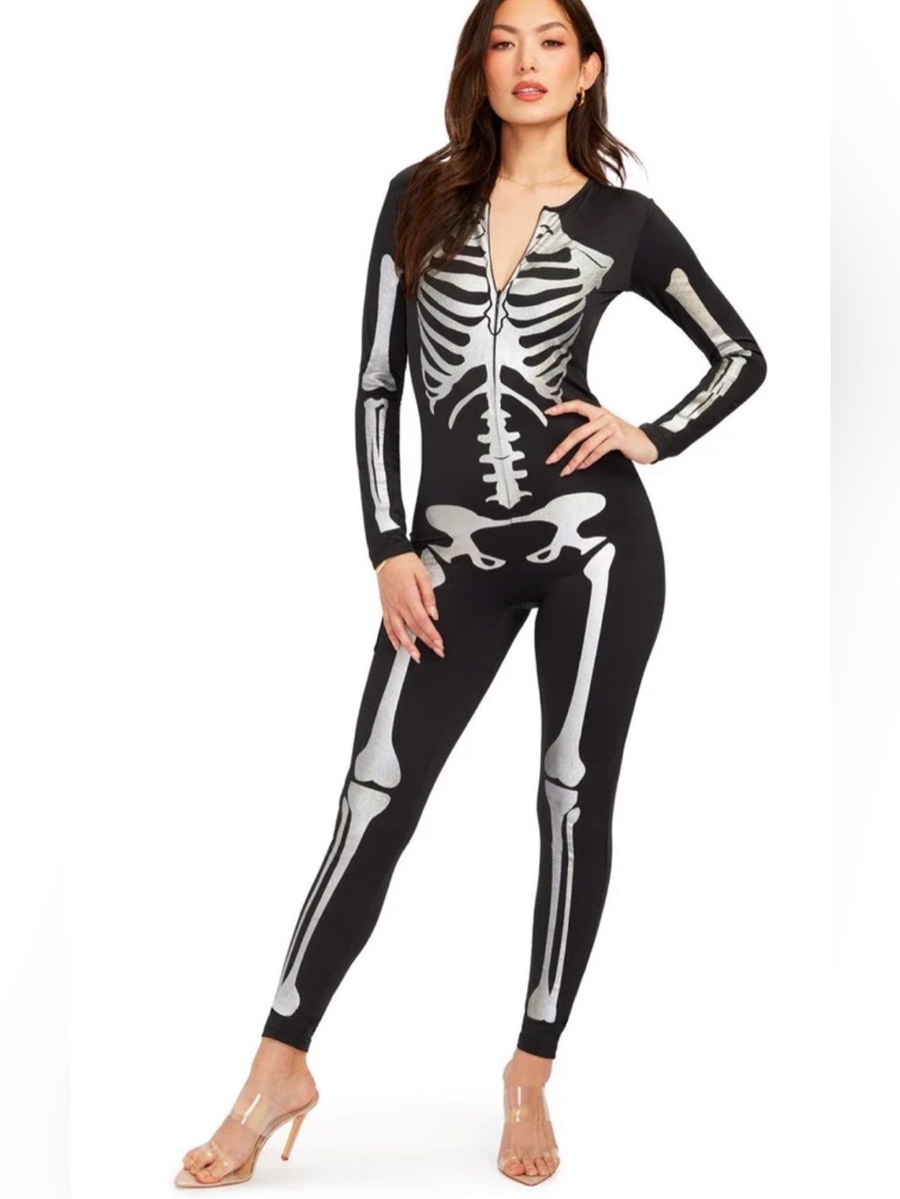 NWOT Tipsy Elves Women’s Shimmer Skelton Bodysuit Halloween Costume - Size XL